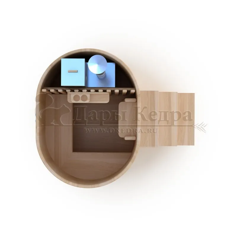 Фурако овальная из кедра со встроенной печью