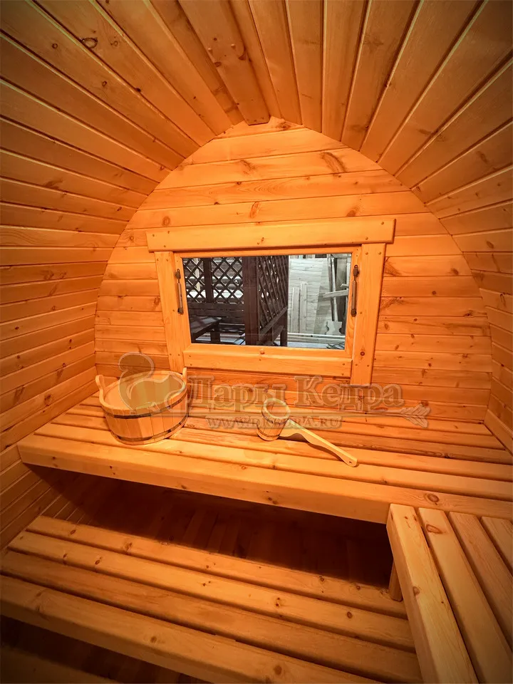 Баня «Викинг» из кедра 6х2,2 метра с боковым входом