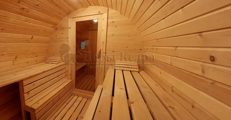 Баня-бочка круглая из кедра 4 метра